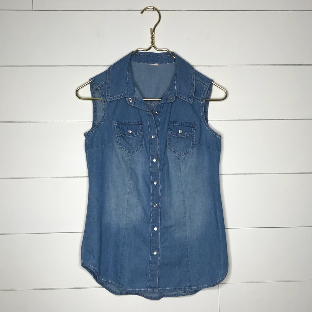 SLEEVELESS DENIM TUNIC